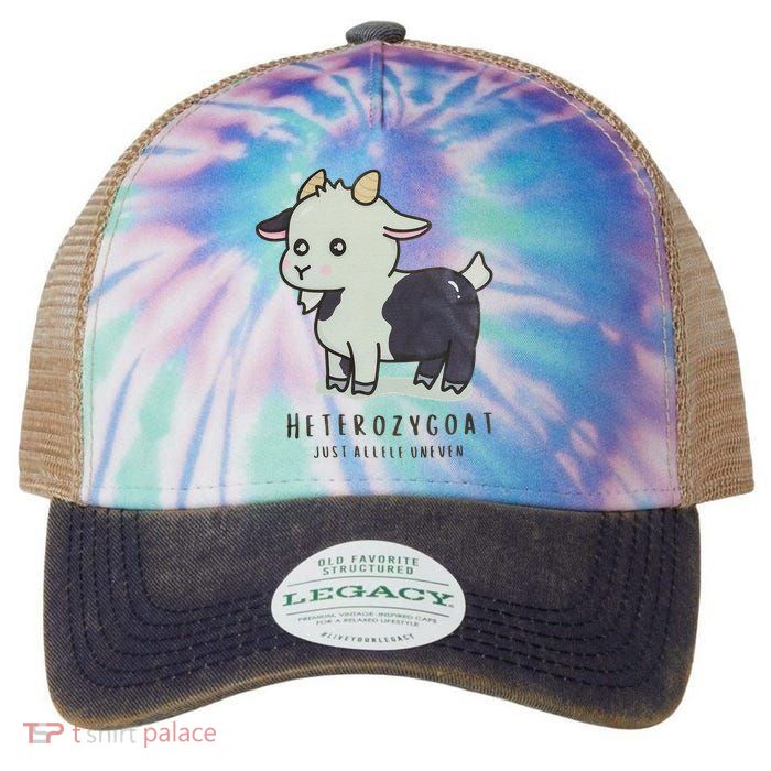 Heterozygoats Just Allele Uneven Funny Genetics Legacy Tie Dye Trucker Hat