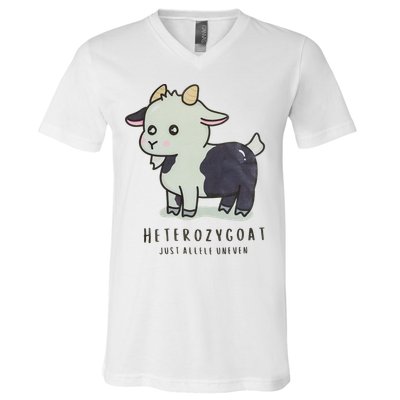 Heterozygoats Just Allele Uneven Funny Genetics V-Neck T-Shirt