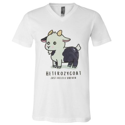 Heterozygoats Just Allele Uneven Funny Genetics V-Neck T-Shirt