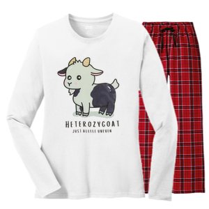 Heterozygoats Just Allele Uneven Funny Genetics Women's Long Sleeve Flannel Pajama Set 