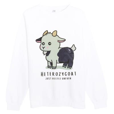 Heterozygoats Just Allele Uneven Funny Genetics Premium Crewneck Sweatshirt