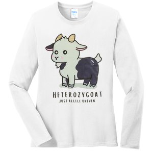 Heterozygoats Just Allele Uneven Funny Genetics Ladies Long Sleeve Shirt