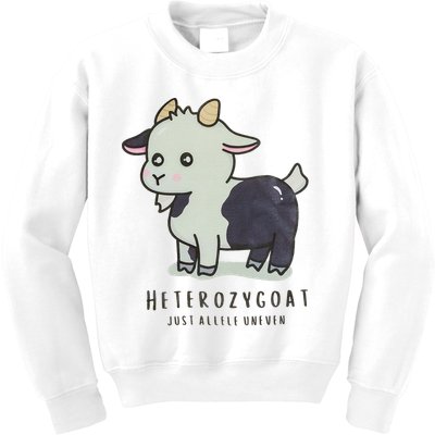Heterozygoats Just Allele Uneven Funny Genetics Kids Sweatshirt