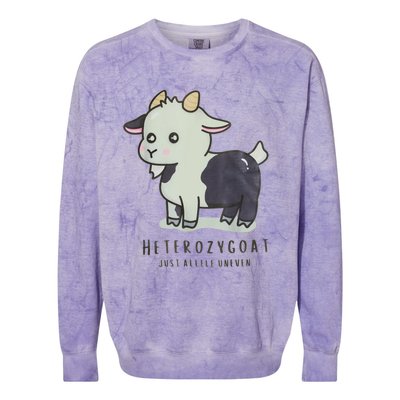 Heterozygoat Just Allele Uneven Funny Heterozygous STEM Pun Colorblast Crewneck Sweatshirt