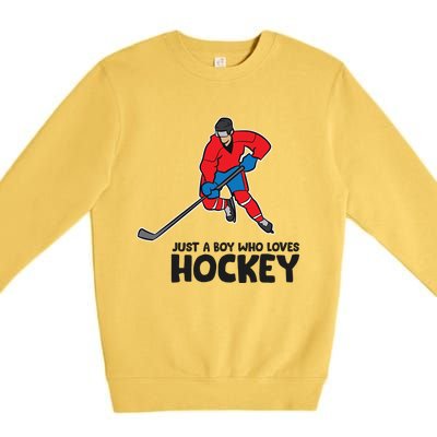 Hockey Just A Who Loves IceHockeys Gift Premium Crewneck Sweatshirt