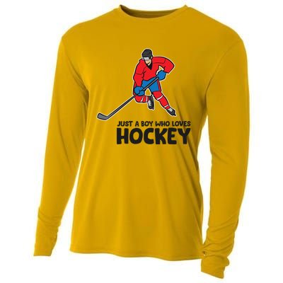 Hockey Just A Who Loves IceHockeys Gift Cooling Performance Long Sleeve Crew