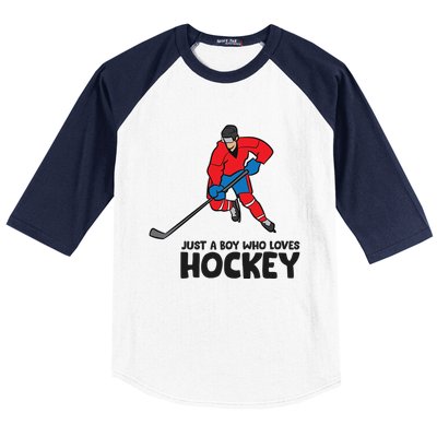 Hockey Just A Who Loves IceHockeys Gift Baseball Sleeve Shirt