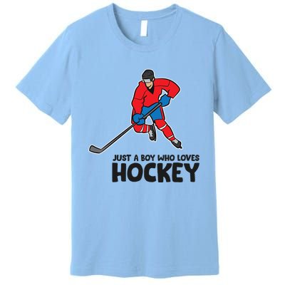 Hockey Just A Who Loves IceHockeys Gift Premium T-Shirt