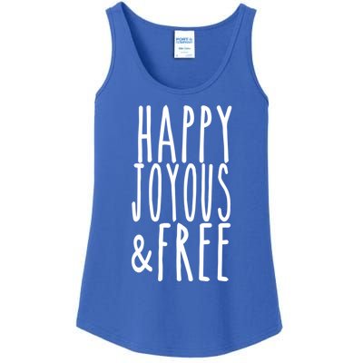 Happy Joyous And Free Aa Sobriety Sober Life Gift Ladies Essential Tank