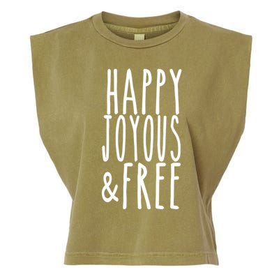 Happy Joyous And Free Aa Sobriety Sober Life Gift Garment-Dyed Women's Muscle Tee