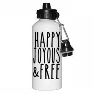 Happy Joyous And Free Aa Sobriety Sober Life Gift Aluminum Water Bottle