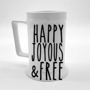 Happy Joyous And Free Aa Sobriety Sober Life Gift Beer Stein