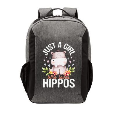 Hippopotamus Just A Who Loves Hippos Flower Cute Floral Vector Backpack