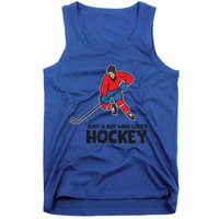 Hockey Just A Who Loves Icehockeys Gift Tank Top