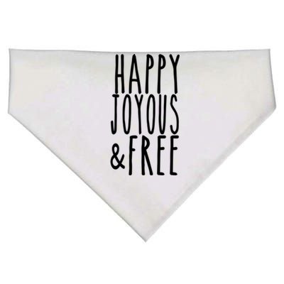 Happy Joyous And Free Aa Sobriety Sober Life Great Gift USA-Made Doggie Bandana