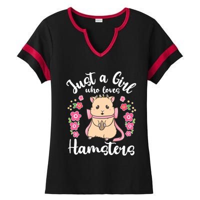 Hamster Just A Girl Who Loves Hamsters Ladies Halftime Notch Neck Tee