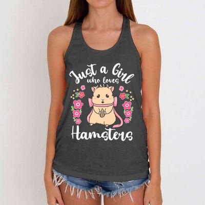 Hamster Just A Girl Who Loves Hamsters Women's Knotted Racerback Tank