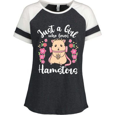 Hamster Just A Girl Who Loves Hamsters Enza Ladies Jersey Colorblock Tee