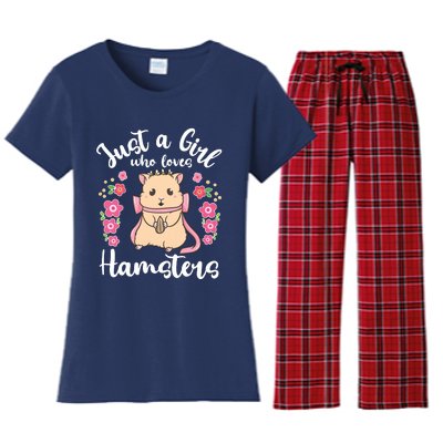 Hamster Just A Girl Who Loves Hamsters Women's Flannel Pajama Set