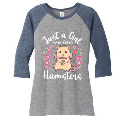 Hamster Just A Girl Who Loves Hamsters Women's Tri-Blend 3/4-Sleeve Raglan Shirt