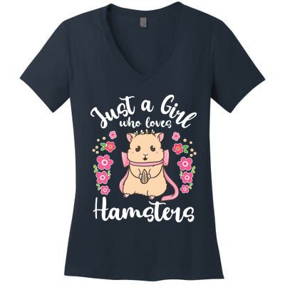 Hamster Just A Girl Who Loves Hamsters Women's V-Neck T-Shirt