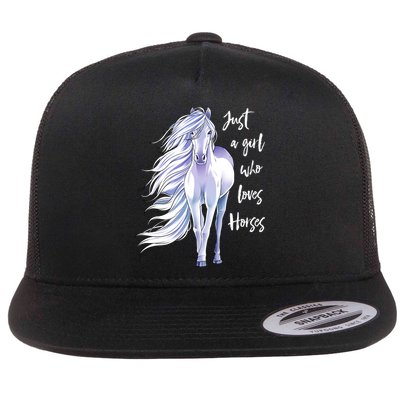 Horse Just A Girl Who Loves Horseback Riding Equestrian Farm Meaningful Gift Flatbill Hat