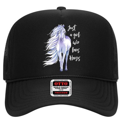 Horse Just A Girl Who Loves Horseback Riding Equestrian Farm Meaningful Gift Trucker Hat