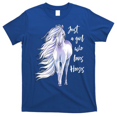 Horse Just A Girl Who Loves Horseback Riding Equestrian Farm Meaningful Gift T-Shirt