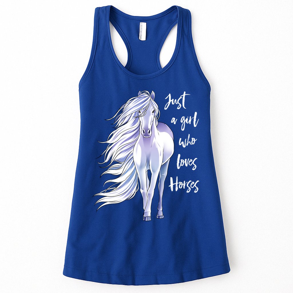 Horse Just A Girl Who Loves Horseback Riding Equestrian Farm Meaningful Gift Womens Tank Top