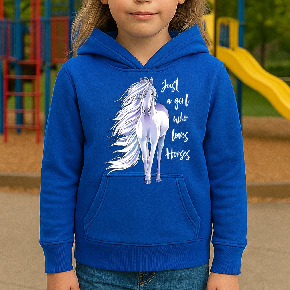 Horse Just A Girl Who Loves Horseback Riding Equestrian Farm Meaningful Gift Kids Hoodie