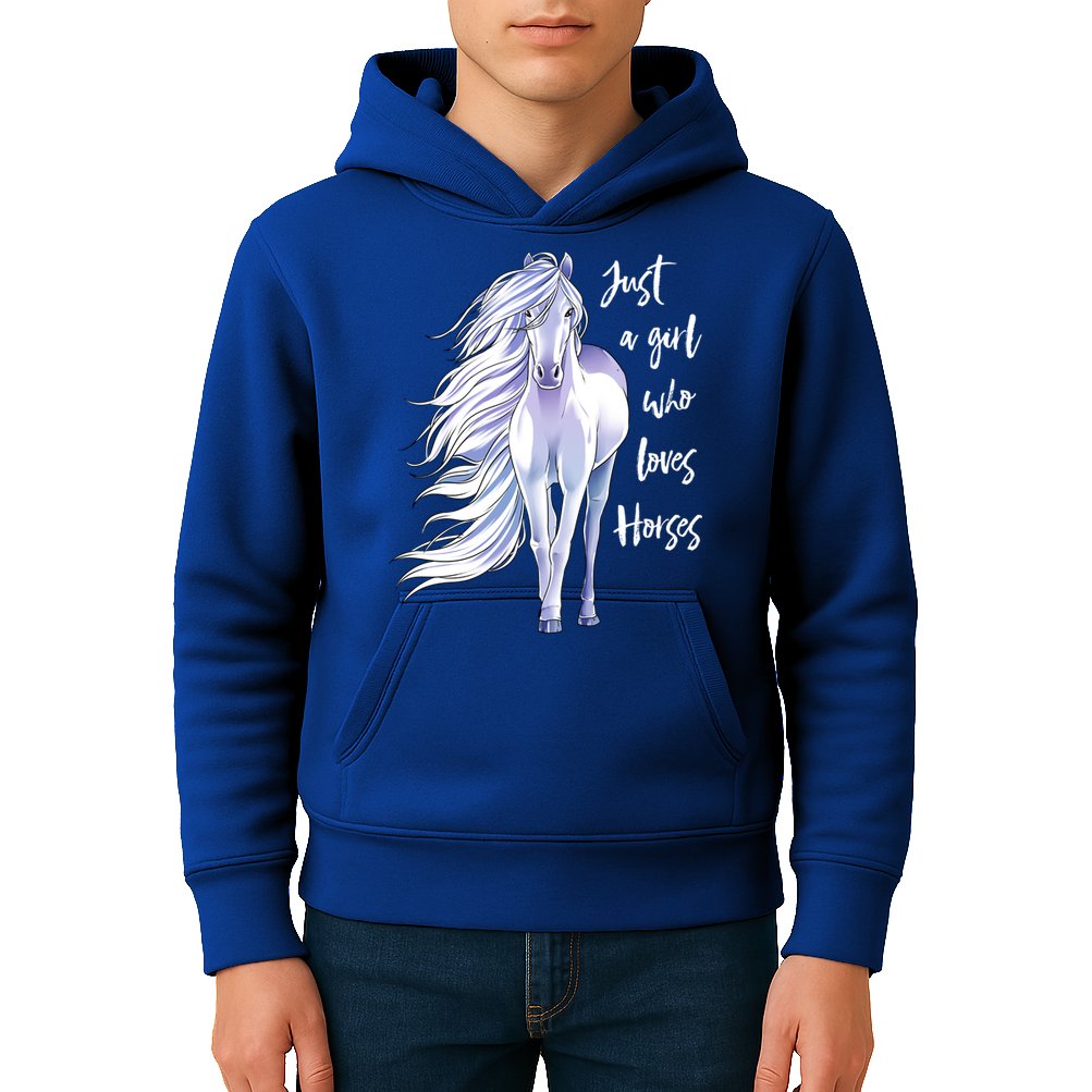 Horse Just A Girl Who Loves Horseback Riding Equestrian Farm Meaningful Gift Kids Hoodie