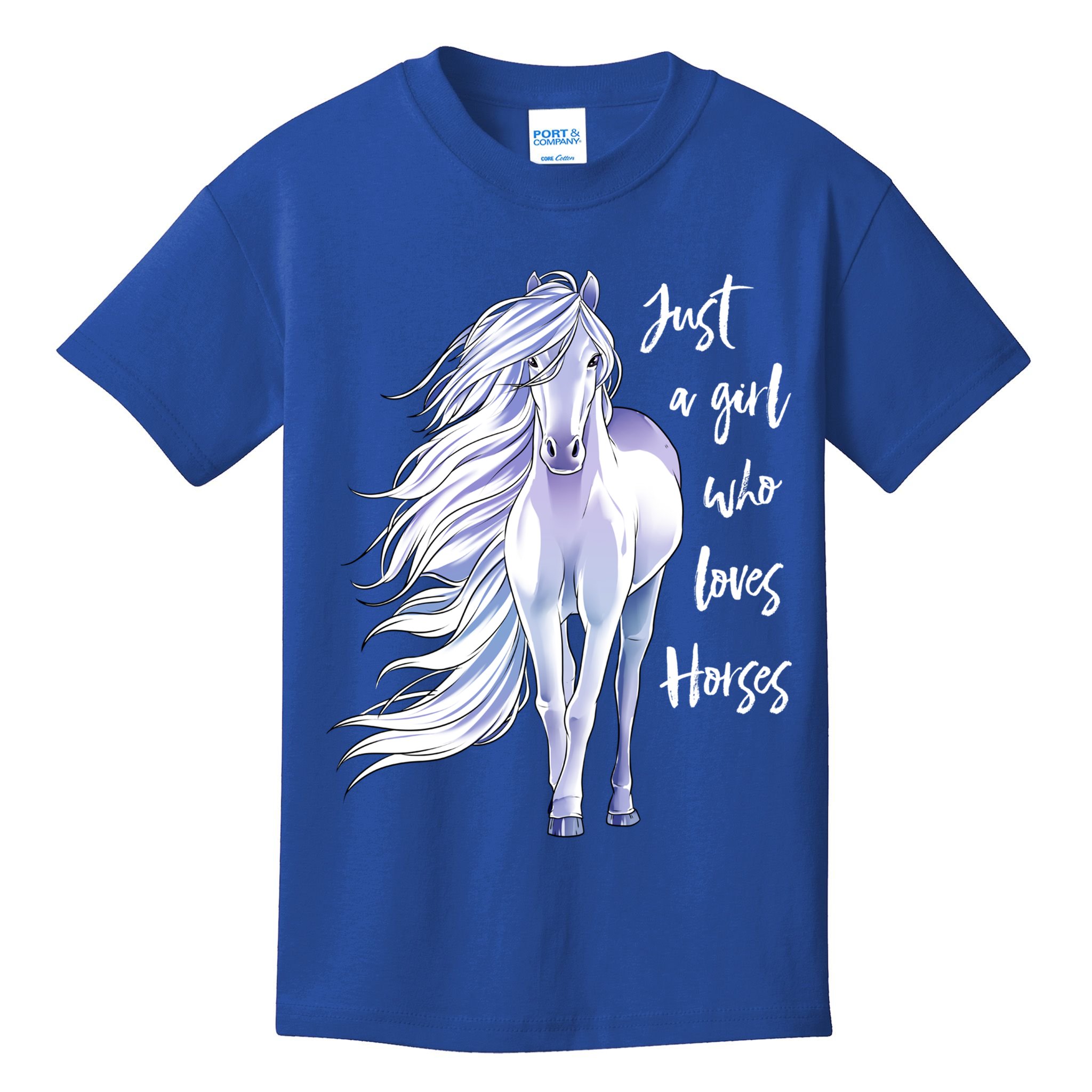 Horse Just A Girl Who Loves Horseback Riding Equestrian Farm Meaningful Gift Kids T-Shirt