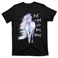 Horse Just A Girl Who Loves Horseback Riding Equestrian Farm T-Shirt