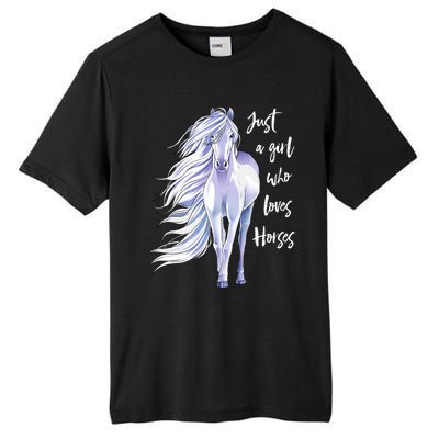 Horse Just A Girl Who Loves Horseback Riding Equestrian Farm Tall Fusion ChromaSoft Performance T-Shirt