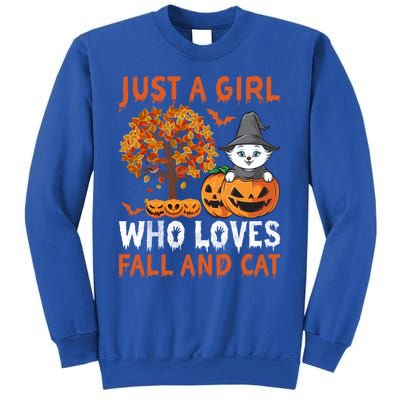 Halloween Just A Who Loves Fall And Cats Gift Sweatshirt