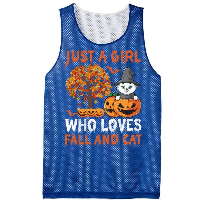 Halloween Just A Who Loves Fall And Cats Gift Mesh Reversible Basketball Jersey Tank