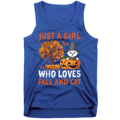 Halloween Just A Who Loves Fall And Cats Gift Tank Top