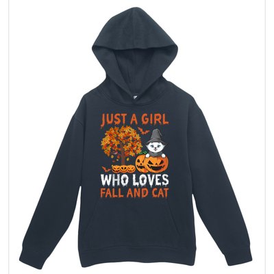 Halloween Just A Who Loves Fall And Cats Gift Urban Pullover Hoodie