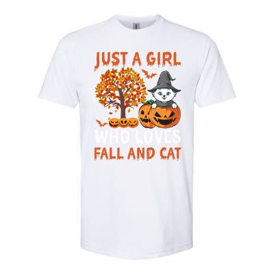 Halloween Just A Who Loves Fall And Cats Gift Softstyle CVC T-Shirt