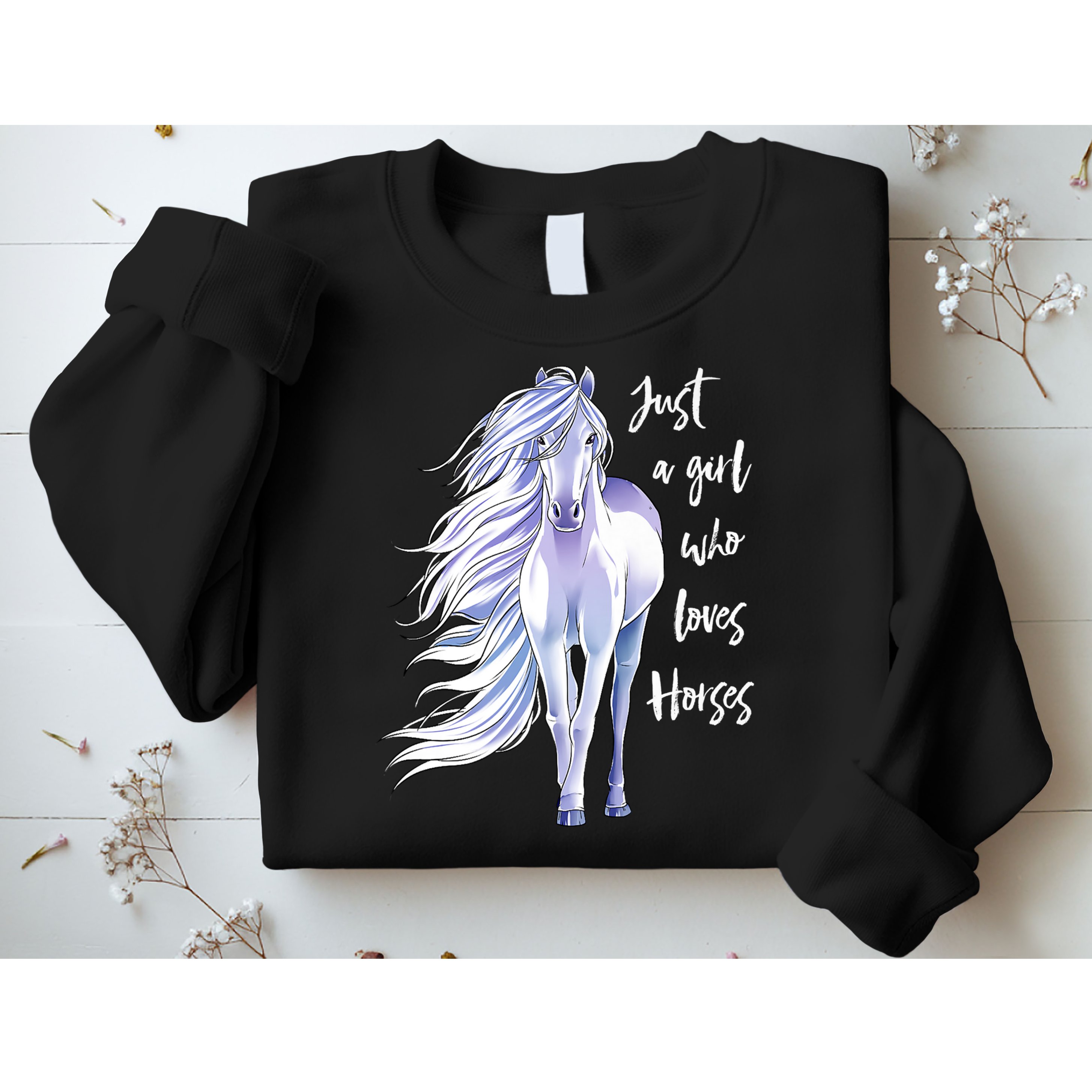 Horse Just A Girl Who Loves Horseback Riding Equestrian Farm Meaningful Gift Sweatshirt