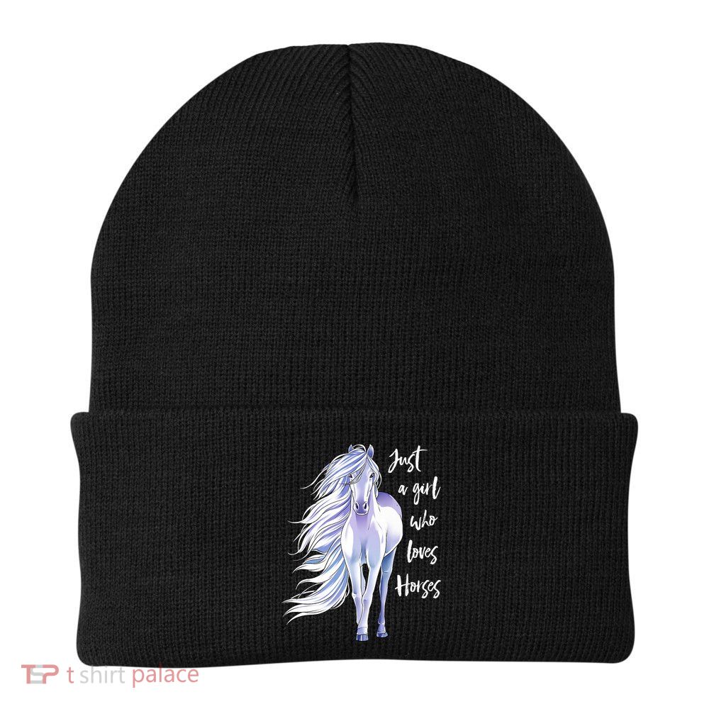 Horse Just A Girl Who Loves Horseback Riding Equestrian Farm Meaningful Gift Beanie
