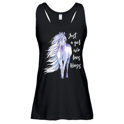 Horse Just A Girl Who Loves Horseback Riding Equestrian Farm Meaningful Gift Ladies Essential Flowy Tank
