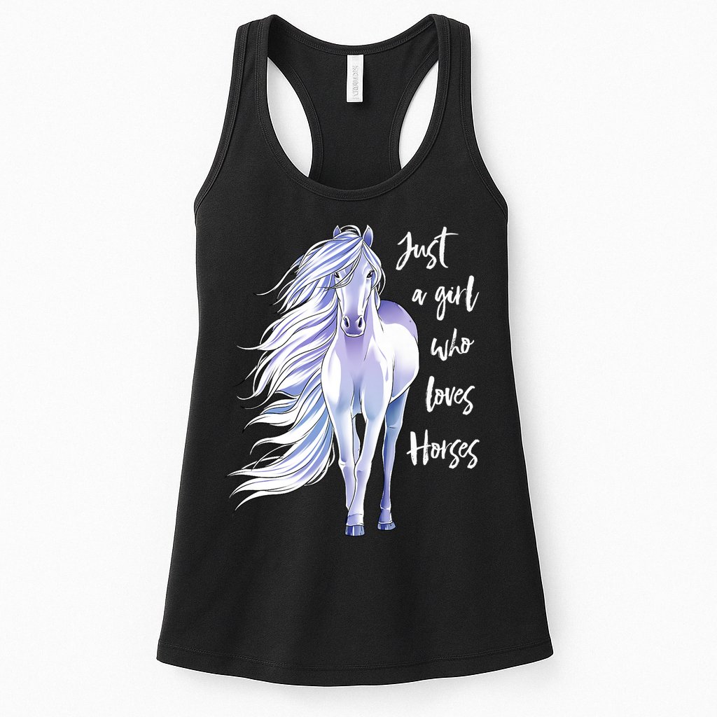 Horse Just A Girl Who Loves Horseback Riding Equestrian Farm Meaningful Gift Womens Tank Top