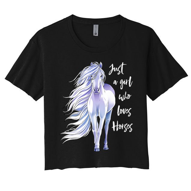 Horse Just A Girl Who Loves Horseback Riding Equestrian Farm Meaningful Gift Crop Top