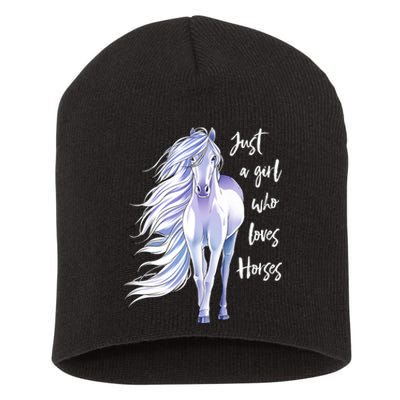 Horse Just A Girl Who Loves Horseback Riding Equestrian Farm Meaningful Gift Short Acrylic Beanie