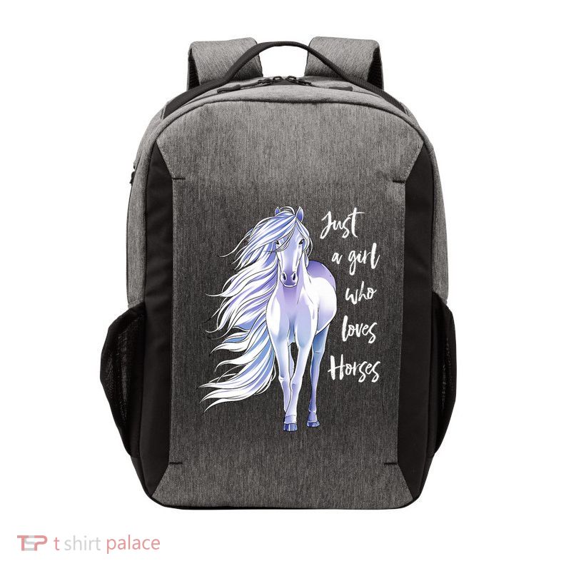 Horse Just A Girl Who Loves Horseback Riding Equestrian Farm Meaningful Gift Vector Backpack