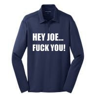 Hey Joe Biden Fuck You! Silk Touch Performance Long Sleeve Polo