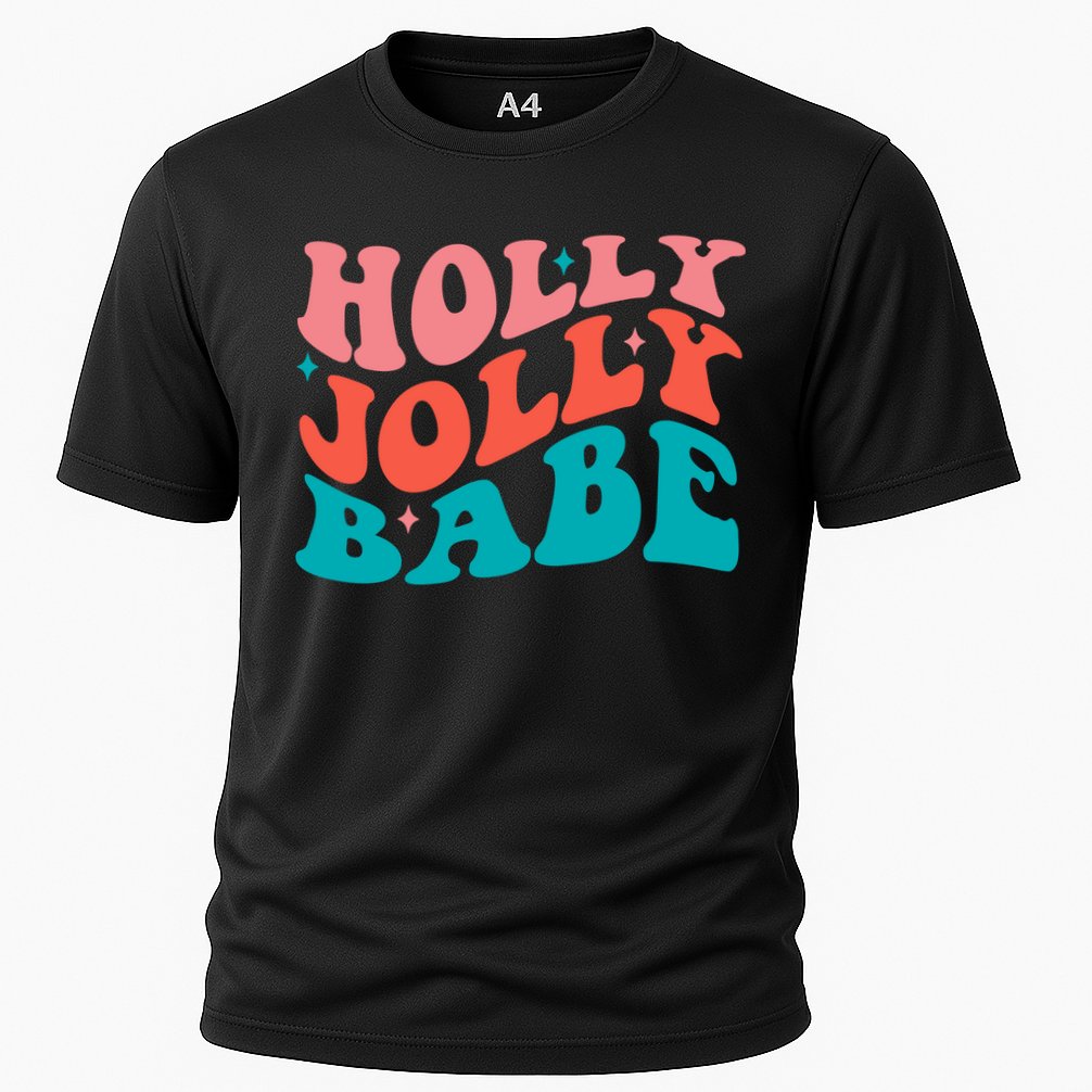 Holly Jolly Babe Retro Christmas Cooling Performance Crew T-Shirt