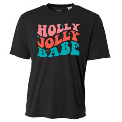 Holly Jolly Babe Retro Christmas Cooling Performance Crew T-Shirt