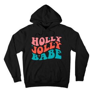 Holly Jolly Babe Retro Christmas Hoodie